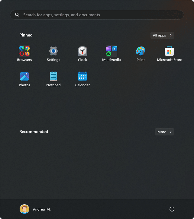 Windows 11 Start Menu