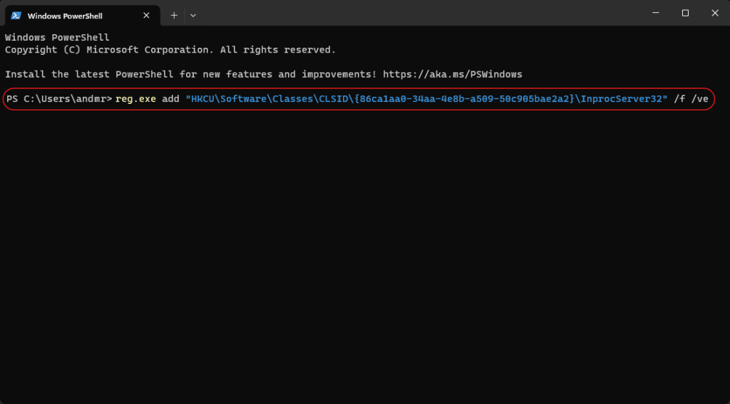 Windows Terminal: Entering the Code