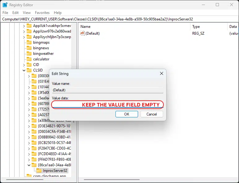 Windows Registry: Edit Key Value
